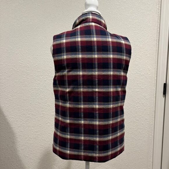 Mod-o-doc Women's Reversible Quilted Vest Navy / Plaid Flannel Size Small - Picture 3 of 8